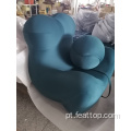 Office Special Shape Velvet Fabric Sofá Cadeira